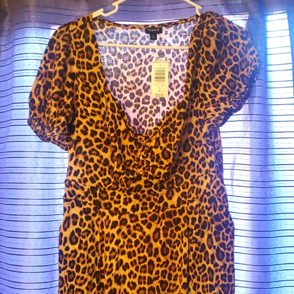 Torrid Leopard Print Dress Size 12: Midi NWT!